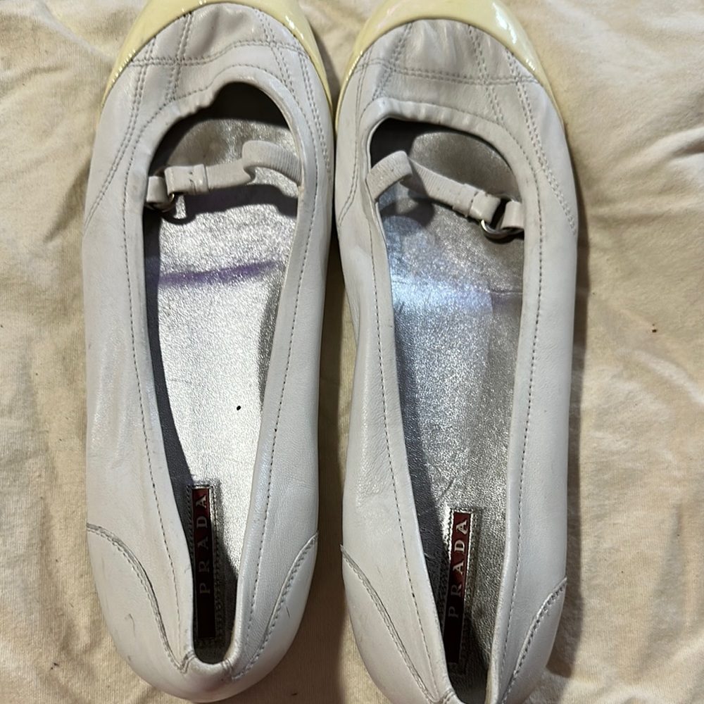 Prada Women's White Ballet Flats